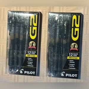 Pilot G2 Gel Pens G2-07 Retractable Black Ink EUC